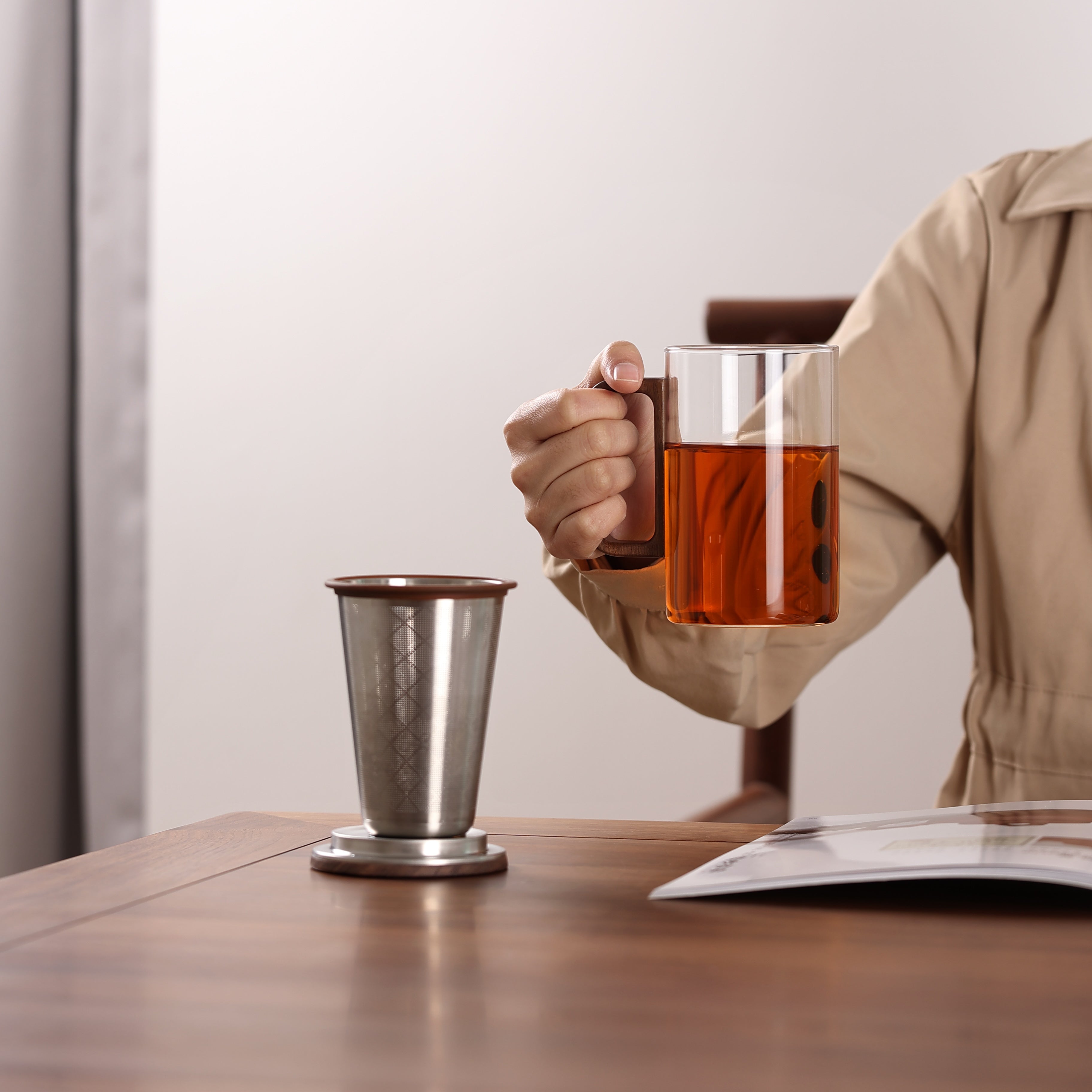 Tea cup Octagon Chestnut (500 ml)